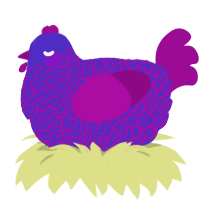 (unnamed), a indigo and plum chicken with a double-lace pattern