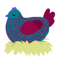 red tide, a sea and maroon chicken with a double-lace pattern