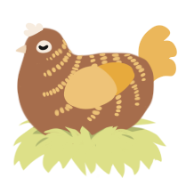 A brown and honey chicken with a half-bar pattern