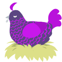 A overcast and amethyst chicken with a lace pattern