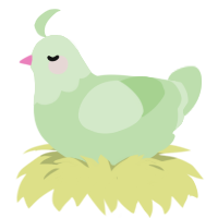 A gluppy chicken with a head pattern