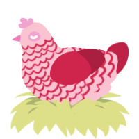 A rose and crimson chicken with a lace pattern