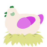 A cream and orchid chicken