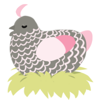 A ash and rose chicken with a lace pattern