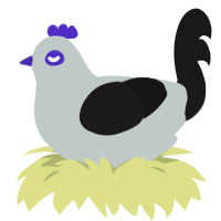 A silver and sable chicken