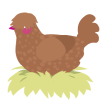 (unnamed), a brown chicken with a speckle pattern