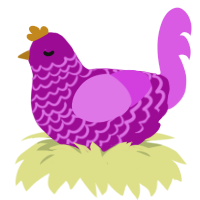 (unnamed), a plum and orchid chicken with a lace pattern