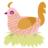 A rose and orange chicken with a lace pattern