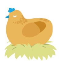 A honey and orange chicken with a neck-speckle pattern