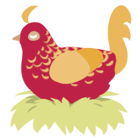 A crimson and honey chicken with a half-lace pattern