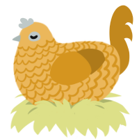 A honey and ochre chicken with a lace pattern