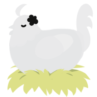 A sable and black chicken with a head pattern