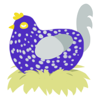 walmart, a indigo and silver chicken with a speckle pattern