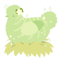 Napa Cabbage, a gluppy chicken with a half-bar pattern