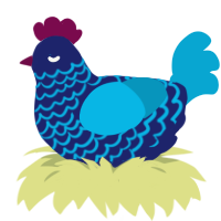 Ocean of Wine, a navy and cerulean chicken with a lace pattern