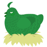 A viridian chicken with a lace pattern
