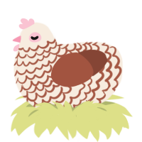 A cream and russet chicken with a lace pattern