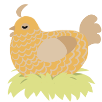 A honey and beige chicken with a lace pattern
