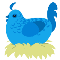 A sky and sapphire chicken with a half-lace pattern
