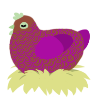 Berry Blast, a russet and plum chicken with a double-lace pattern