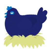 A navy chicken with a lace pattern