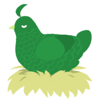 A viridian chicken with a lace pattern