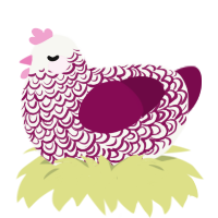 A white and wine chicken with a double-lace pattern
