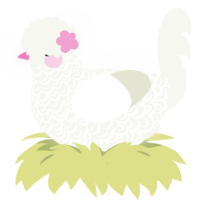 A white chicken with a double-lace pattern