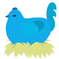 A sky and cerulean chicken with a double-lace pattern