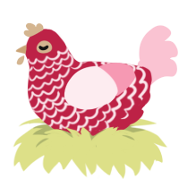 Cranberry Juice, a crimson and rose chicken with a lace pattern