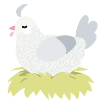 A white and mist chicken with a double-lace pattern