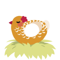 Panko, a orange and cream chicken with a half-lace pattern
