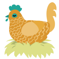 A orange and honey chicken with a lace pattern