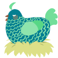 A sea and spring chicken with a lace pattern
