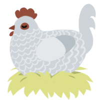 A mist chicken with a lace pattern