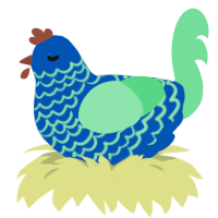 A ultramarine and spring chicken with a lace pattern