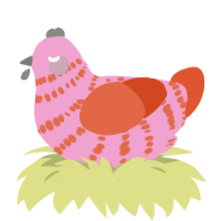 (unnamed), a pink and vermilion chicken with a bar pattern