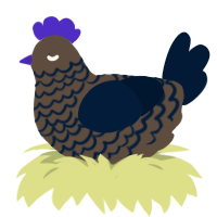 trying turd, a bark and tumblr chicken with a lace pattern