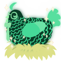 Radioactive chic, a rose and crimson chicken with a lace pattern