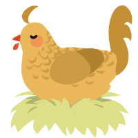 Elena, a honey and gold chicken with a half-lace pattern
