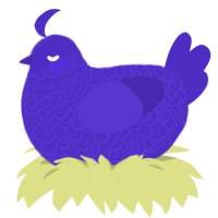 A indigo chicken with a double-lace pattern