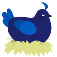 A navy and ultramarine chicken