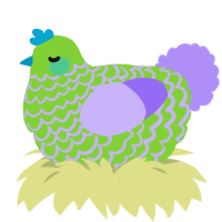 3storyhouseintexas, a grass and lilac chicken with a lace pattern