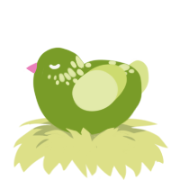 greem beem, a chartreuse and lemon chicken with a neck-speckle pattern