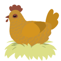 A gold and ochre chicken with a lace pattern