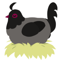 (unnamed), a grey and sable chicken with a head pattern