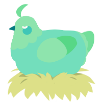 A mint and spring chicken with a head pattern