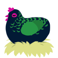 Lite, a tumblr and viridian chicken with a half-lace pattern