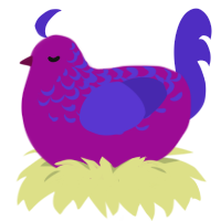 (unnamed), a plum and indigo chicken with a half-lace pattern