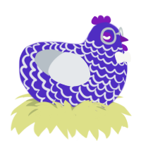 Clonespirator, a indigo and mist chicken with a lace pattern